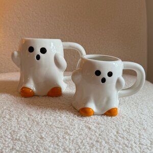 Pair of two (2) 13oz. & 6oz. Halloween Ghost Mugs - Hyde and Eek!